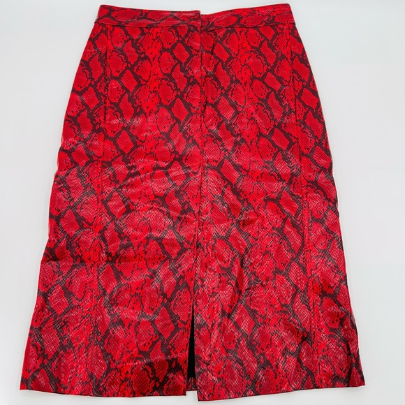 Tibi snake skin faux leather pencil skirt size 2 - Picture 4 of 10